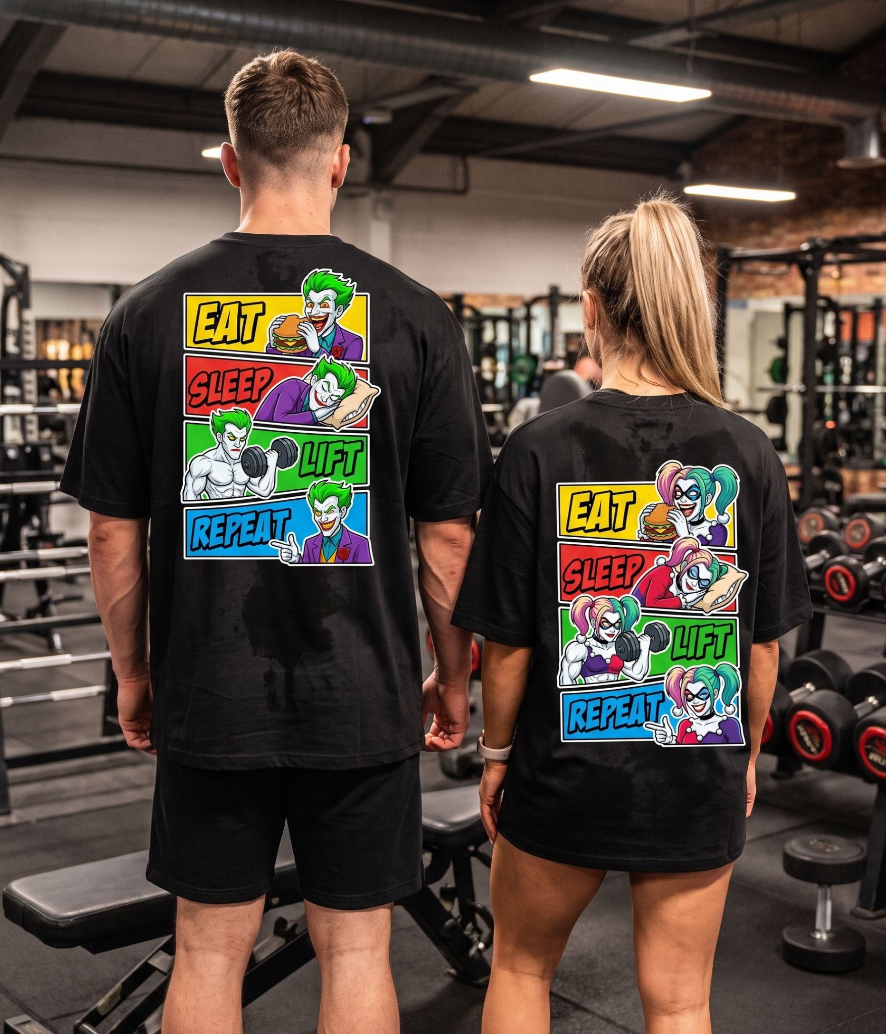 Eat Sleep Lift Repeat Clowns - Shirt Couple Bündel