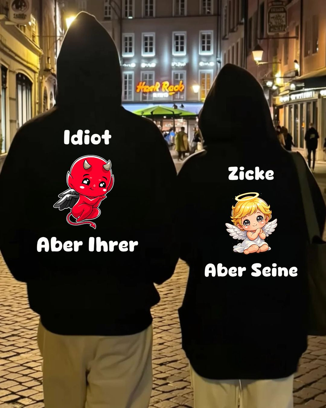 zicke idiot engel teufel - Kuschel Hoodie Bündel