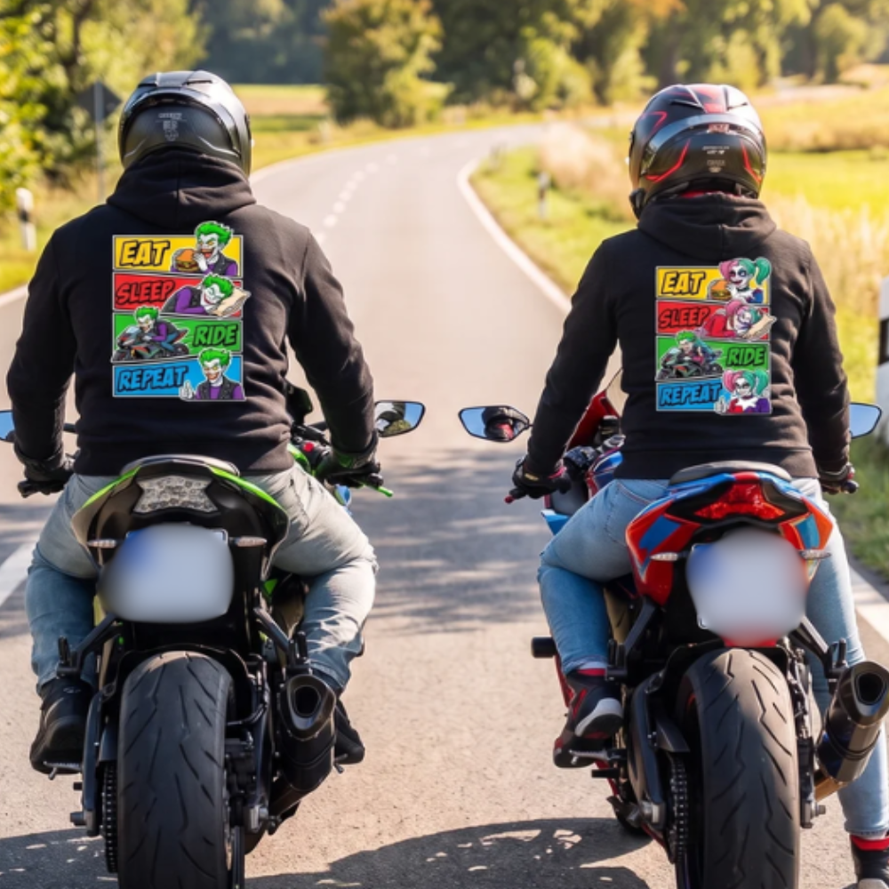 Eat Sleep Ride Repeat Clowns - Couple Hoodie Bundle