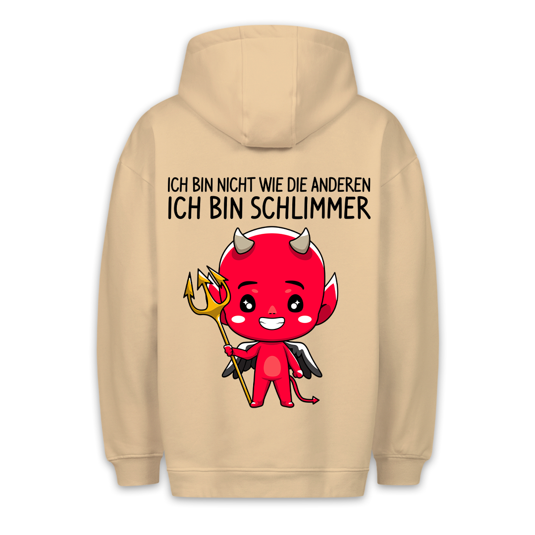 Schlimmer Teufelchen - Premium Hoodie Unisex Rückendruck