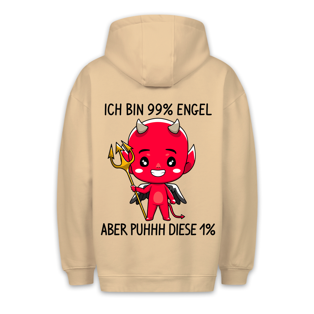 1% Teufelchen - Premium Hoodie Unisex Rückendruck