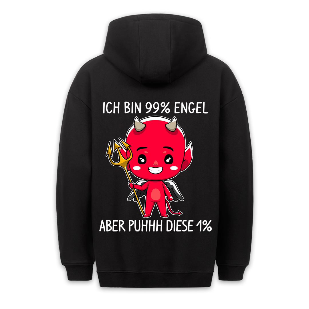 1% Teufelchen - Premium Hoodie Unisex Rückendruck