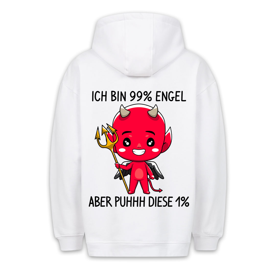 1% Teufelchen - Premium Hoodie Unisex Rückendruck
