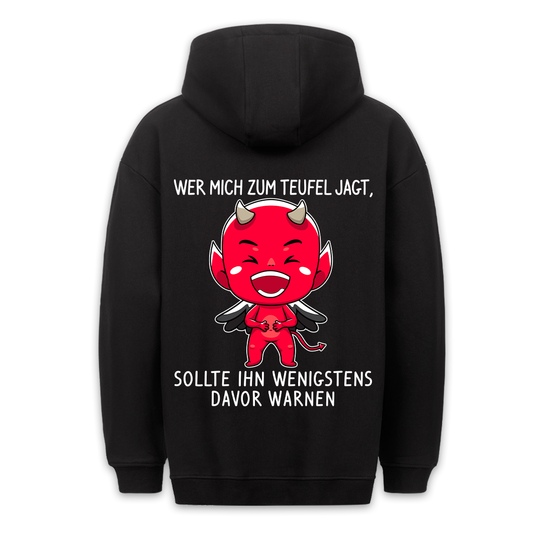 Warnen Teufelchen - Premium Hoodie Unisex Rückendruck