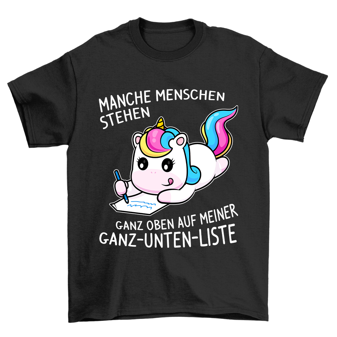 Ganz-Unten-Liste Einhorn - Shirt Unisex