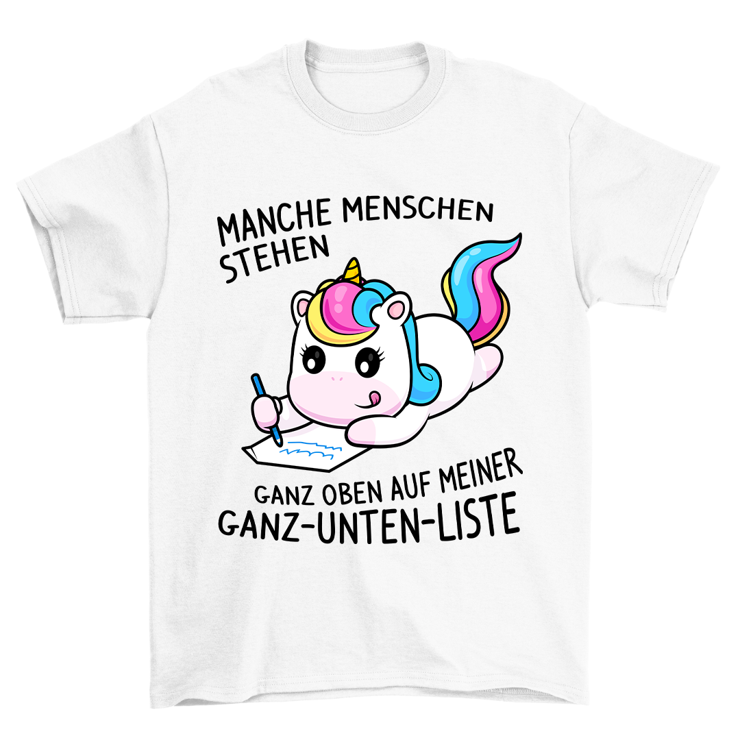 Ganz-Unten-Liste Einhorn - Shirt Unisex