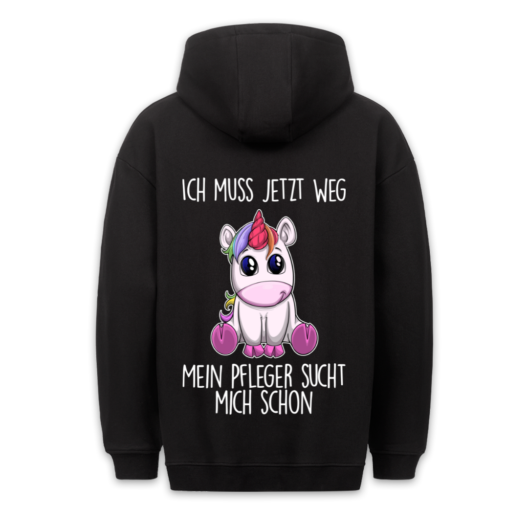 Pfleger Einhorn - Hoodie Unisex Rückendruck