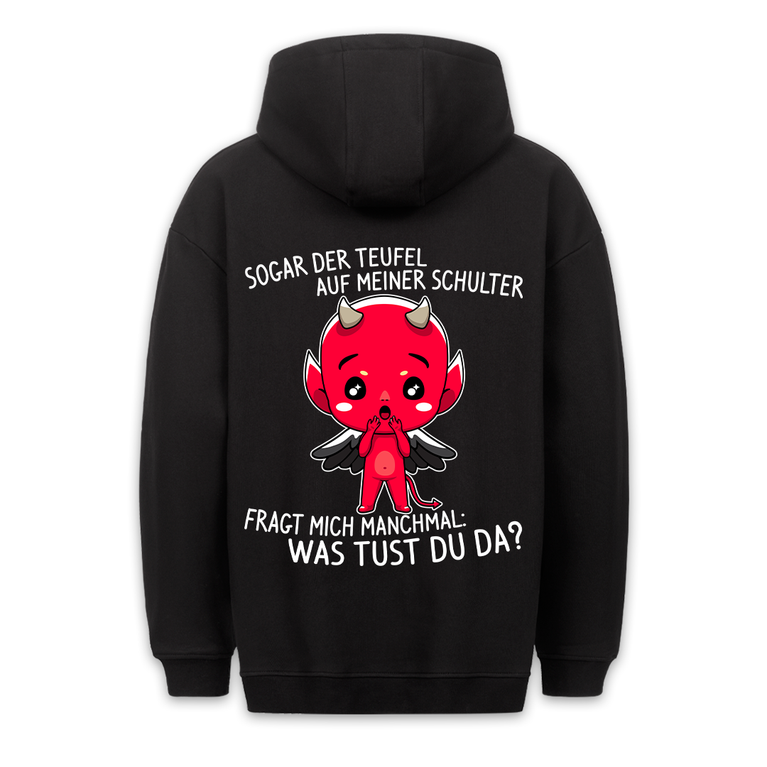 Schulter Teufelchen - Premium Hoodie Unisex Rückendruck