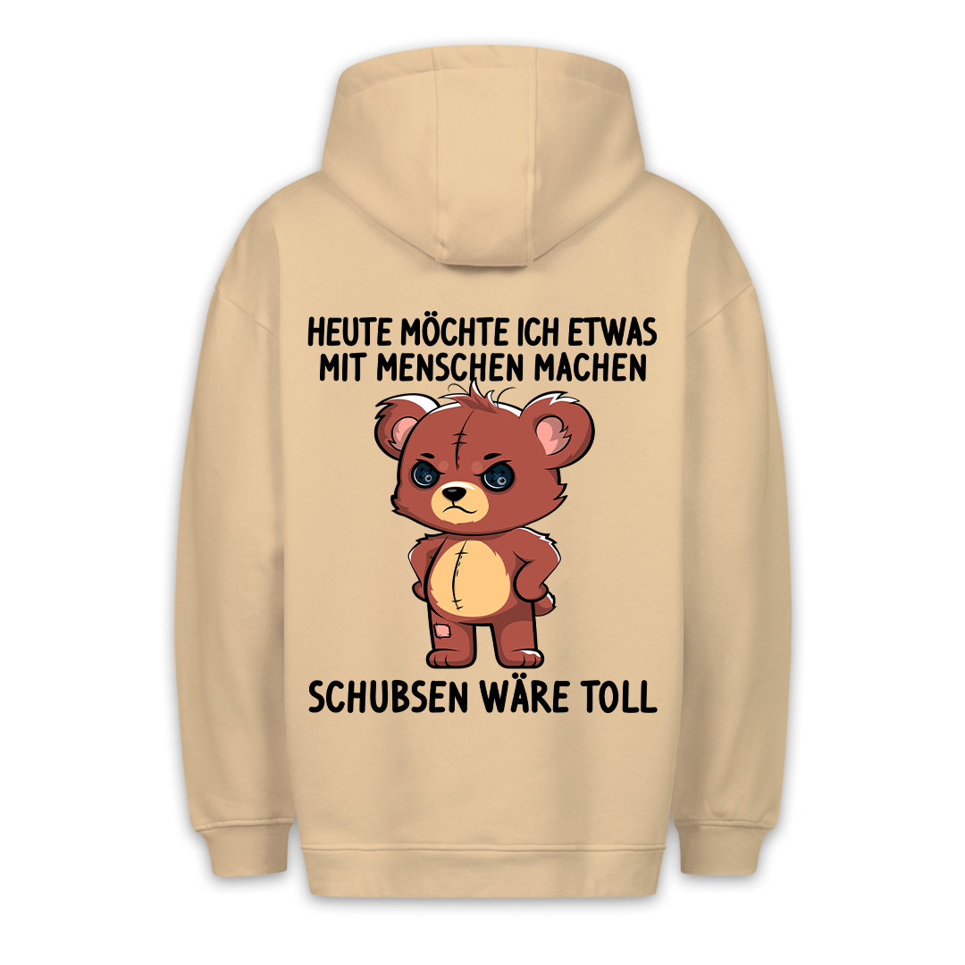 Schubsen Teddy - Premium Hoodie Unisex Rückendruck
