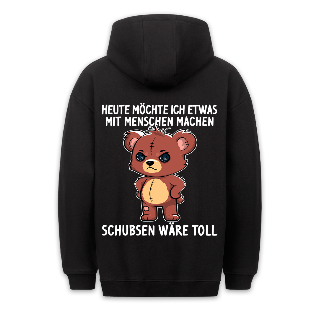 Schubsen Teddy - Premium Hoodie Unisex Rückendruck