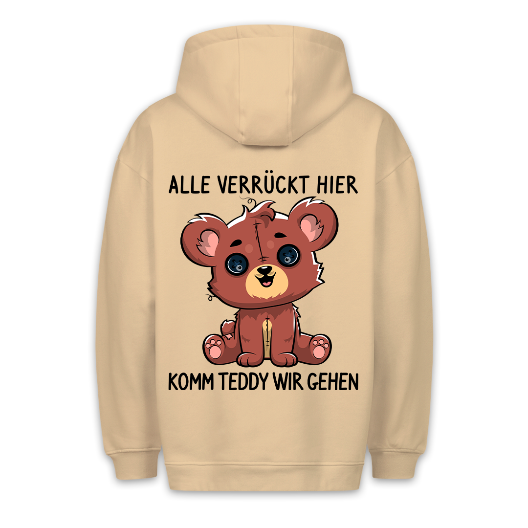 Alle Verrückt Hier Teddy - Premium Hoodie Unisex Rückendruck