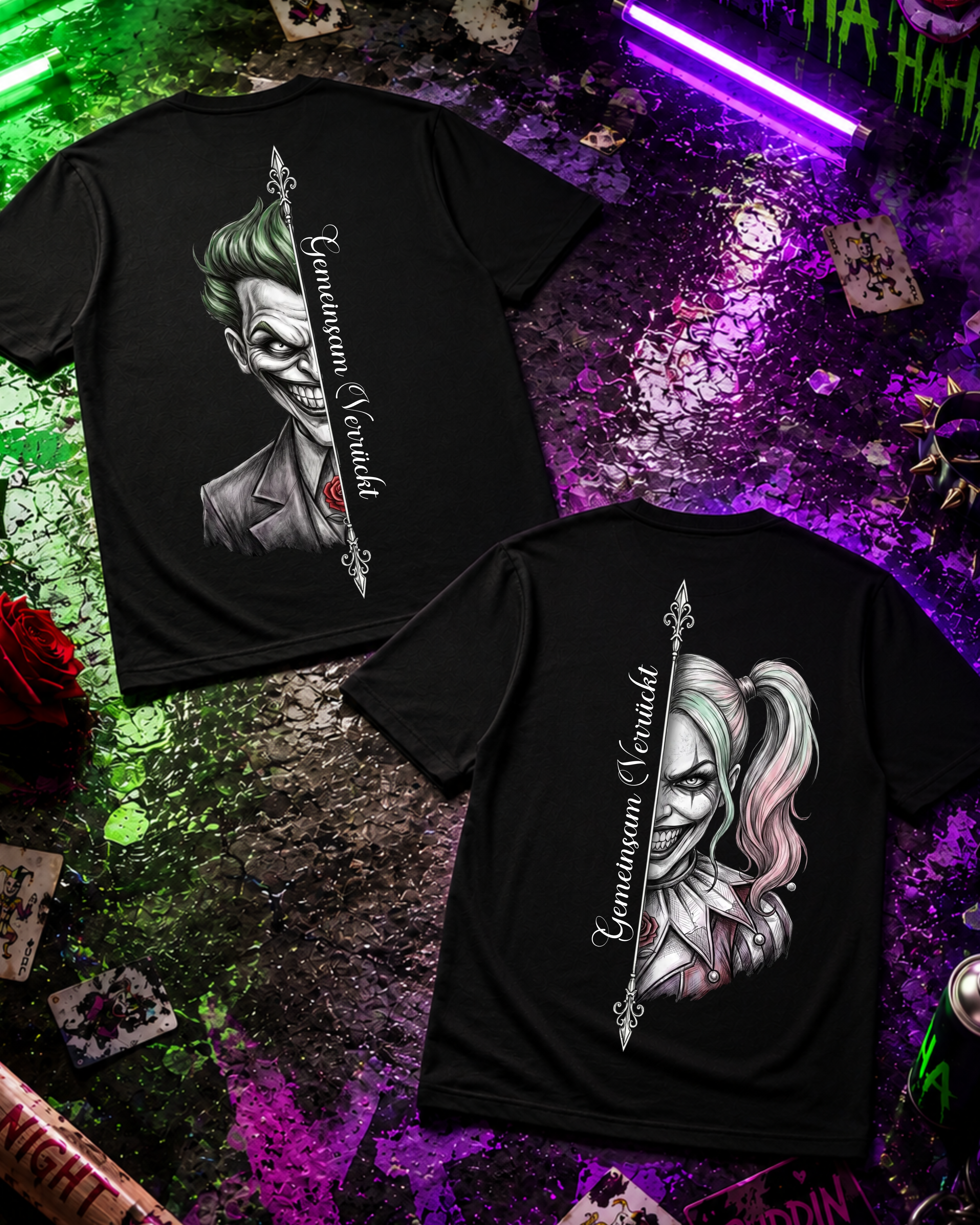 Gemeinsam Verrückt Joker / Harley Real - Shirt Couple Bündel