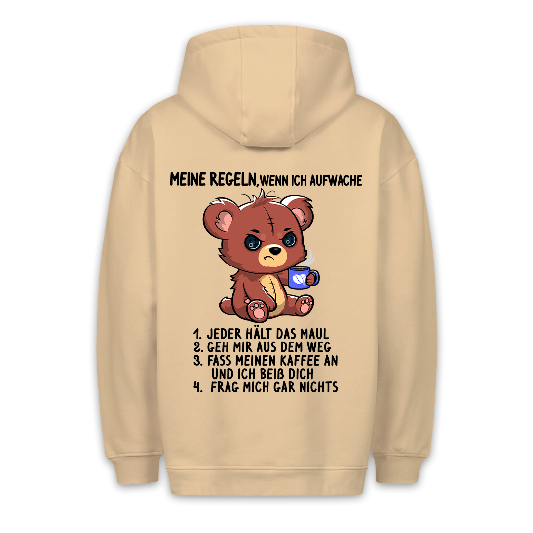 Meine Regeln Teddy - Premium Hoodie Unisex Rückendruck