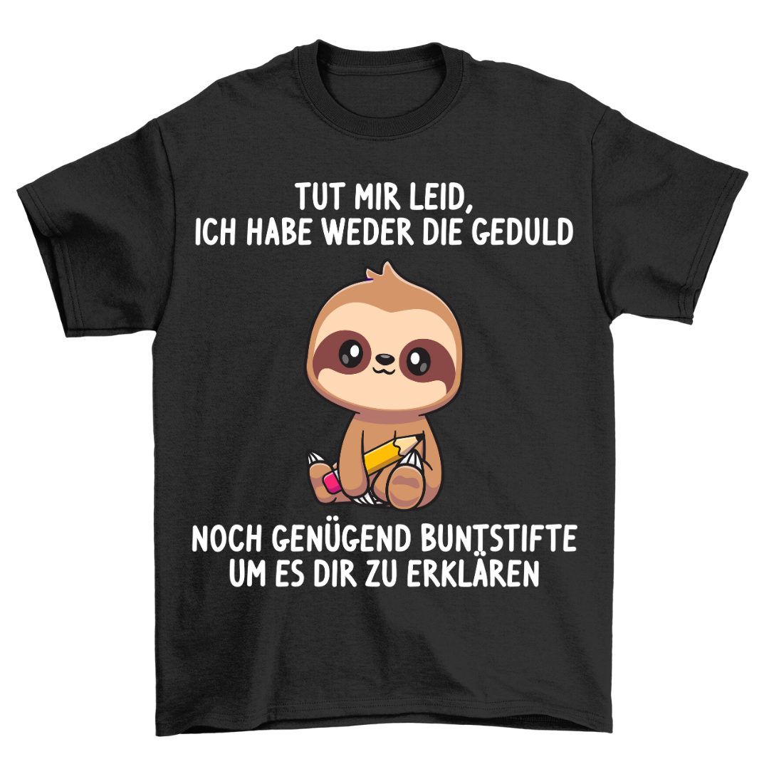 Buntstifte Faultier - Shirt Unisex