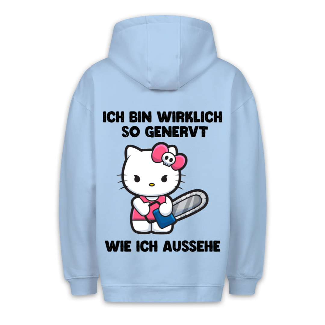 Genervt Kätzchen - Hoodie Unisex Rückendruck