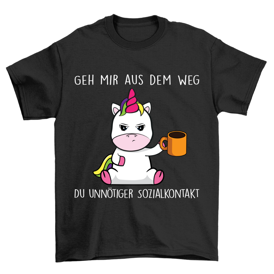 Sozialkontakt Einhorn - Shirt Unisex
