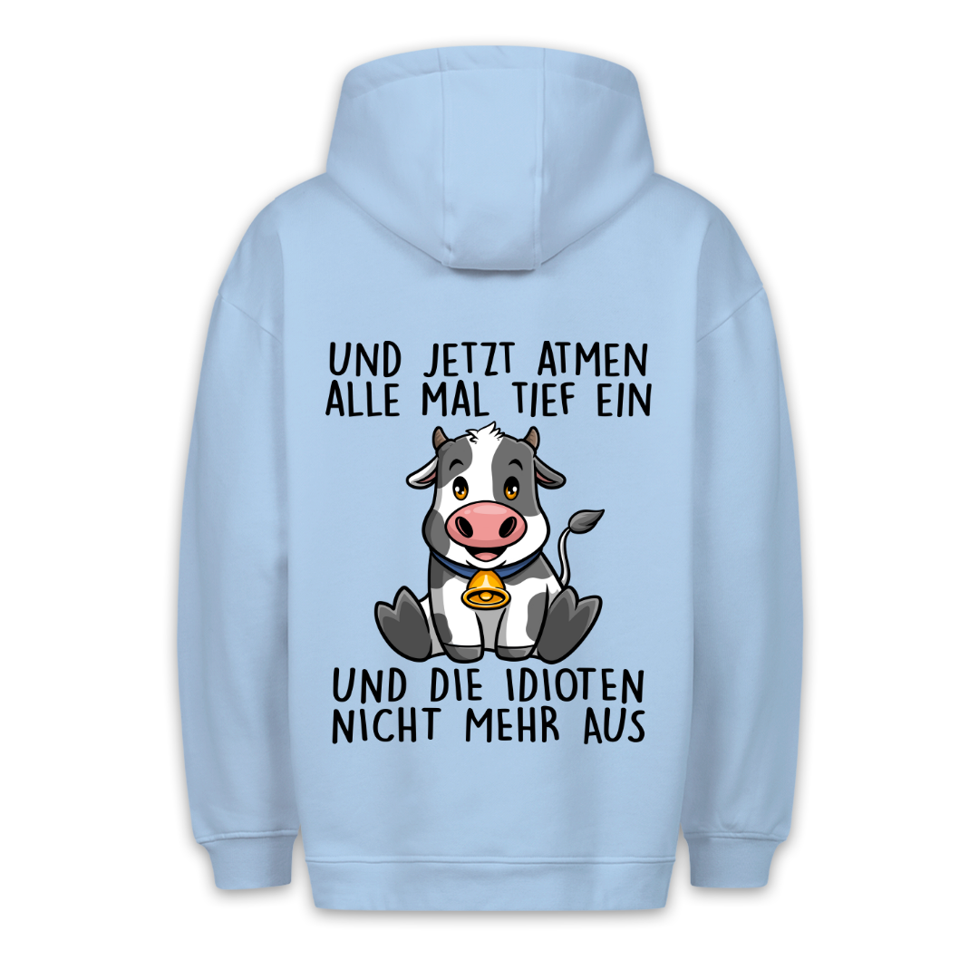 Einatmen Kuh - Hoodie Unisex Rückendruck