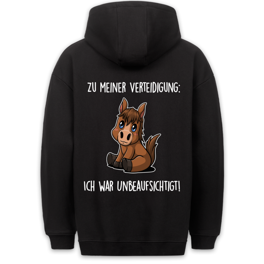 Unbeaufsichtigt Pony - Hoodie Unisex Rückendruck