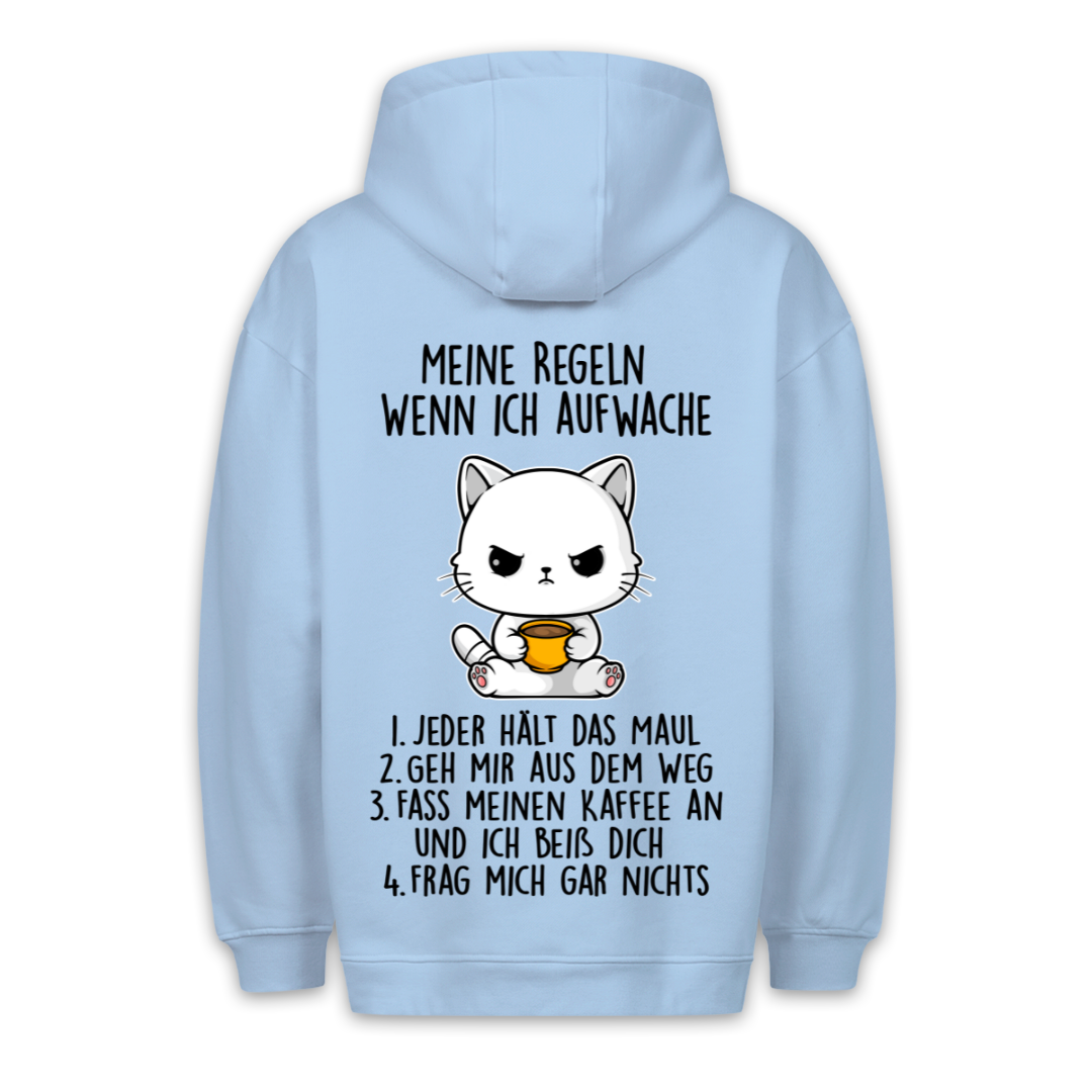 Aufwachregeln Kätzchen - Hoodie Unisex Rückendruck