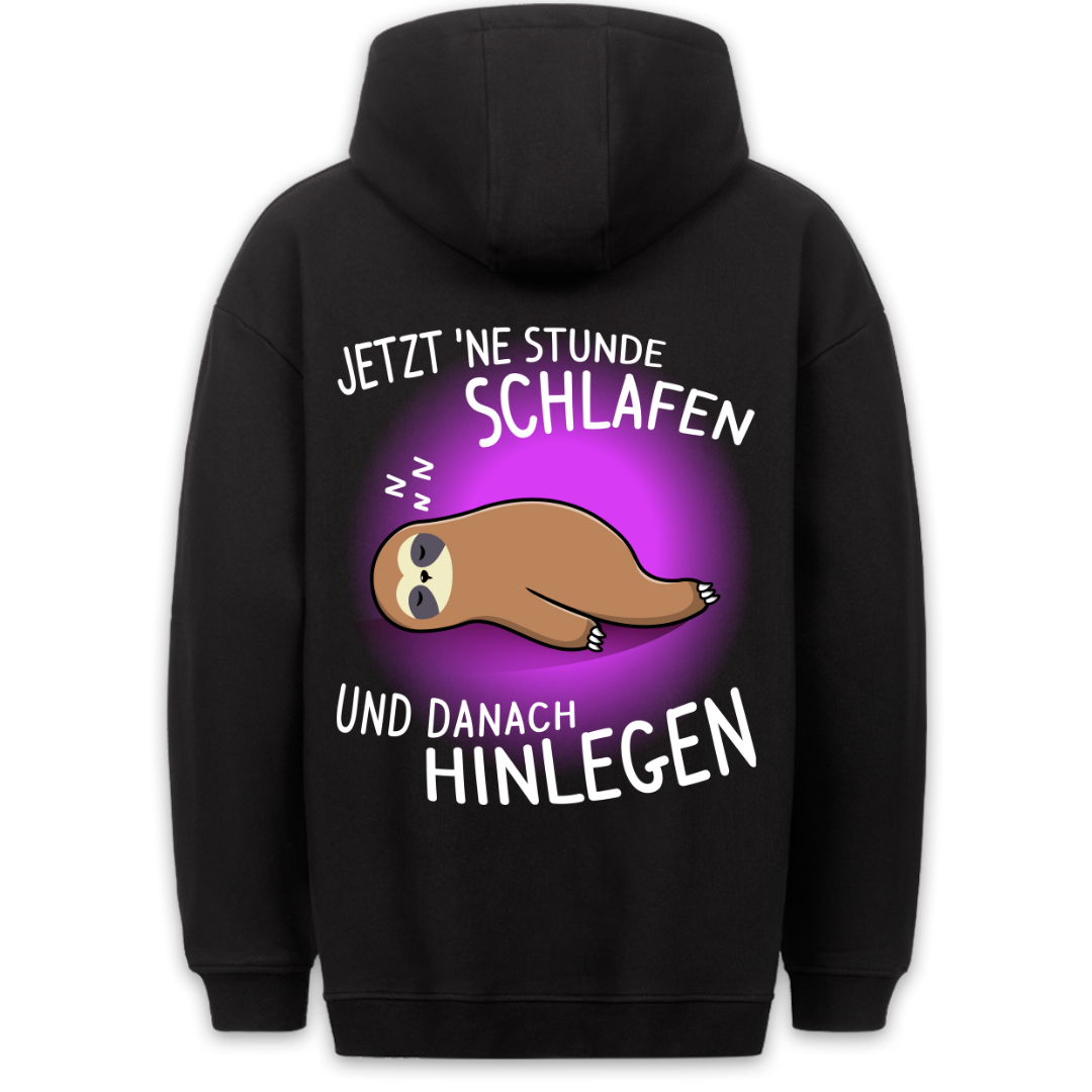 Schlafen Und Hinlegen Faultier - Hoodie Unisex Rückendruck