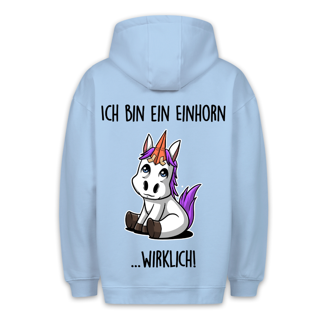 Wirklich! Ponyhorn - Hoodie Unisex Rückendruck