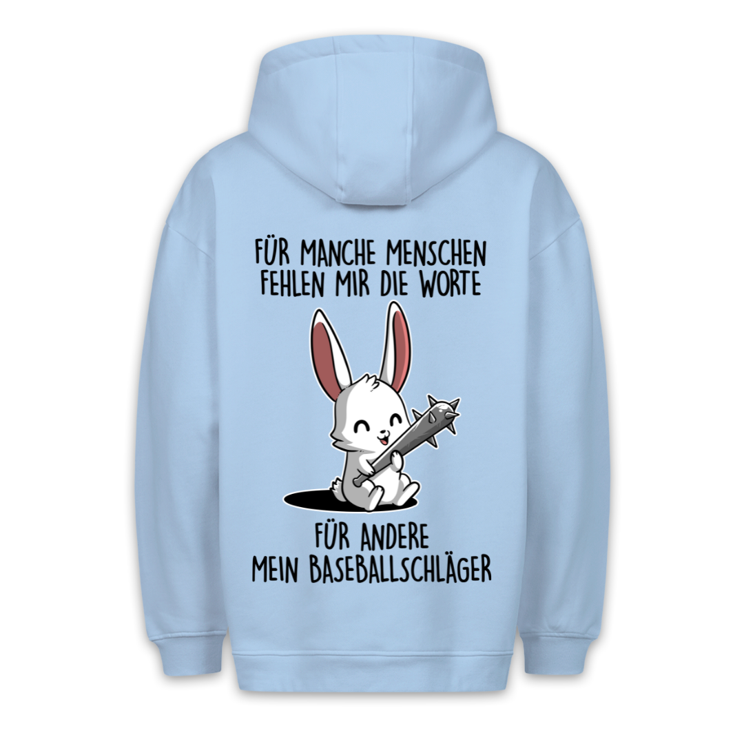 Baseballschläger Hase - Hoodie Unisex Rückendruck