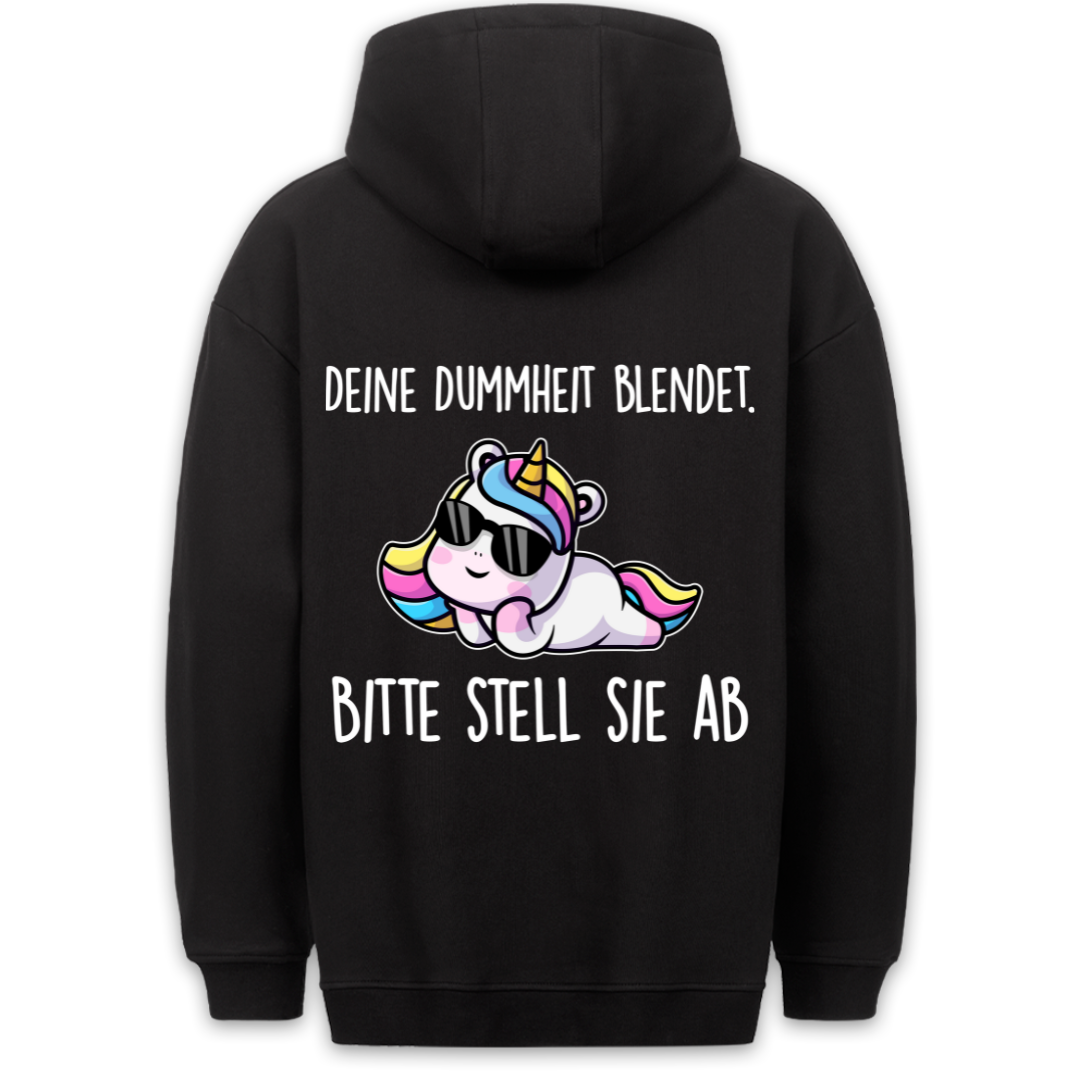 Blendet Einhorn - Hoodie Unisex Rückendruck