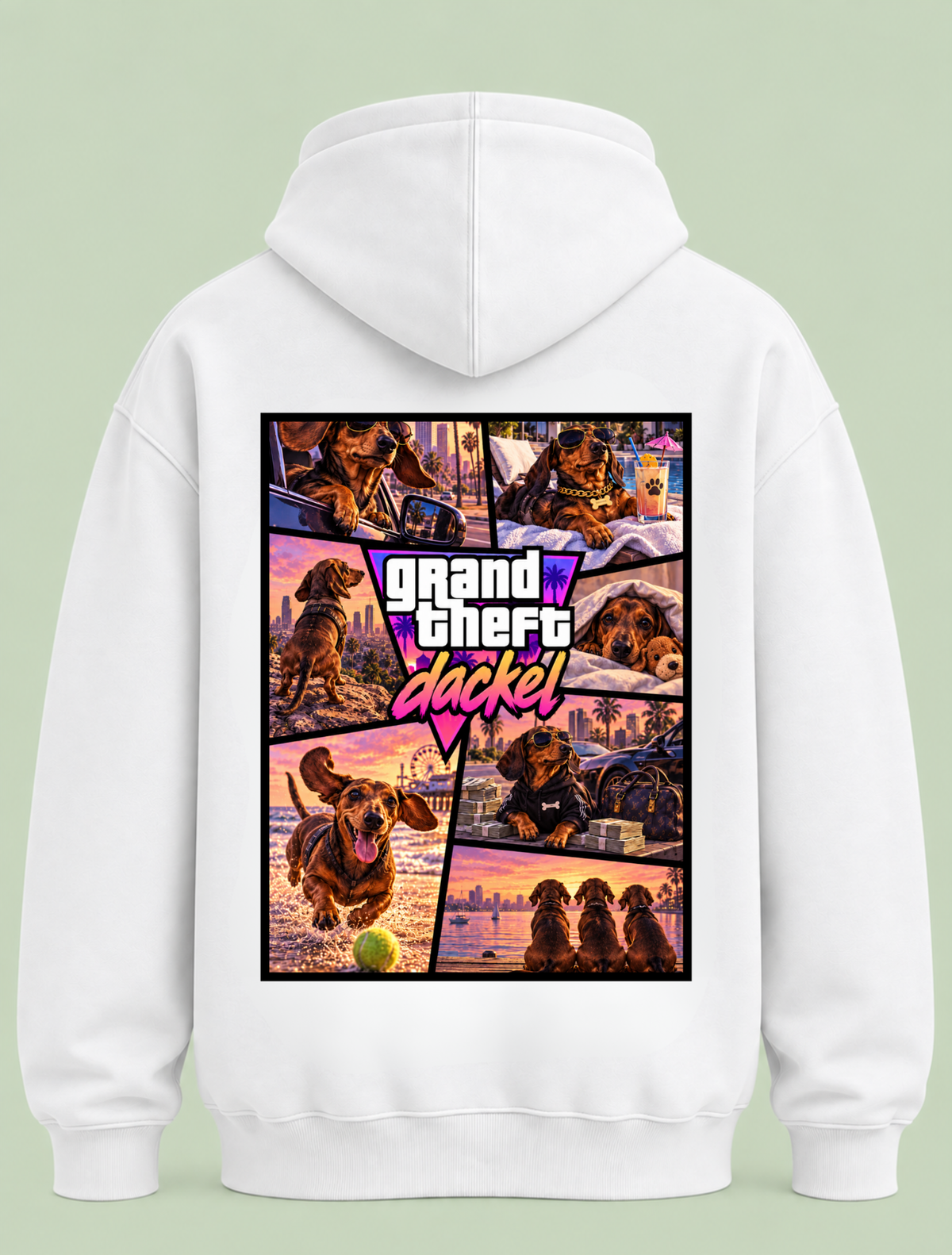 grand theft dackel - Hoodie Unisex Backprint