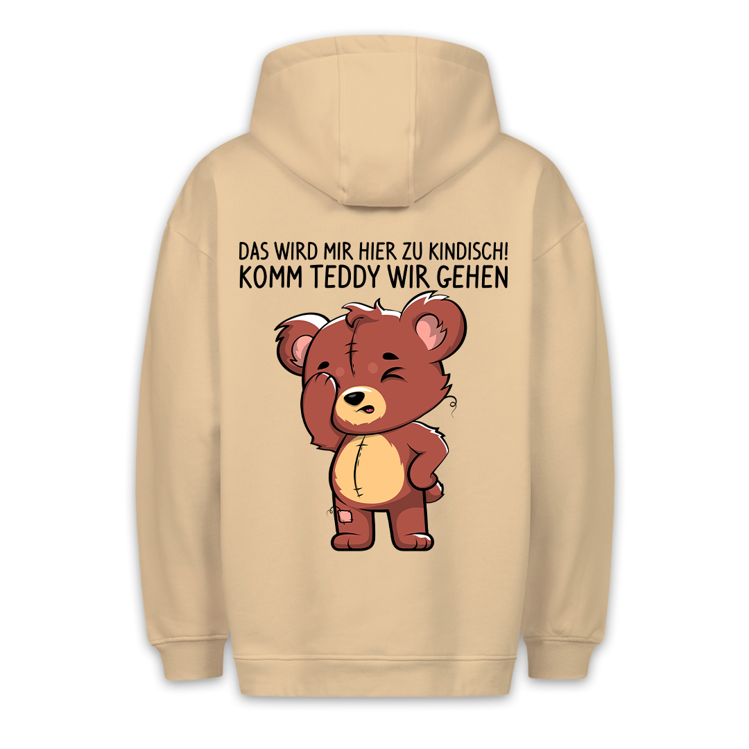 Kindisch Teddy - Premium Hoodie Unisex Rückendruck