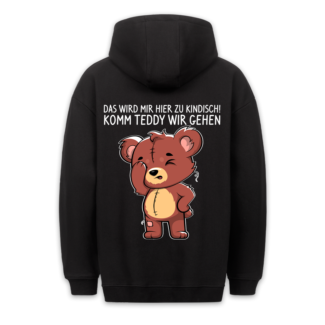 Kindisch Teddy - Premium Hoodie Unisex Rückendruck