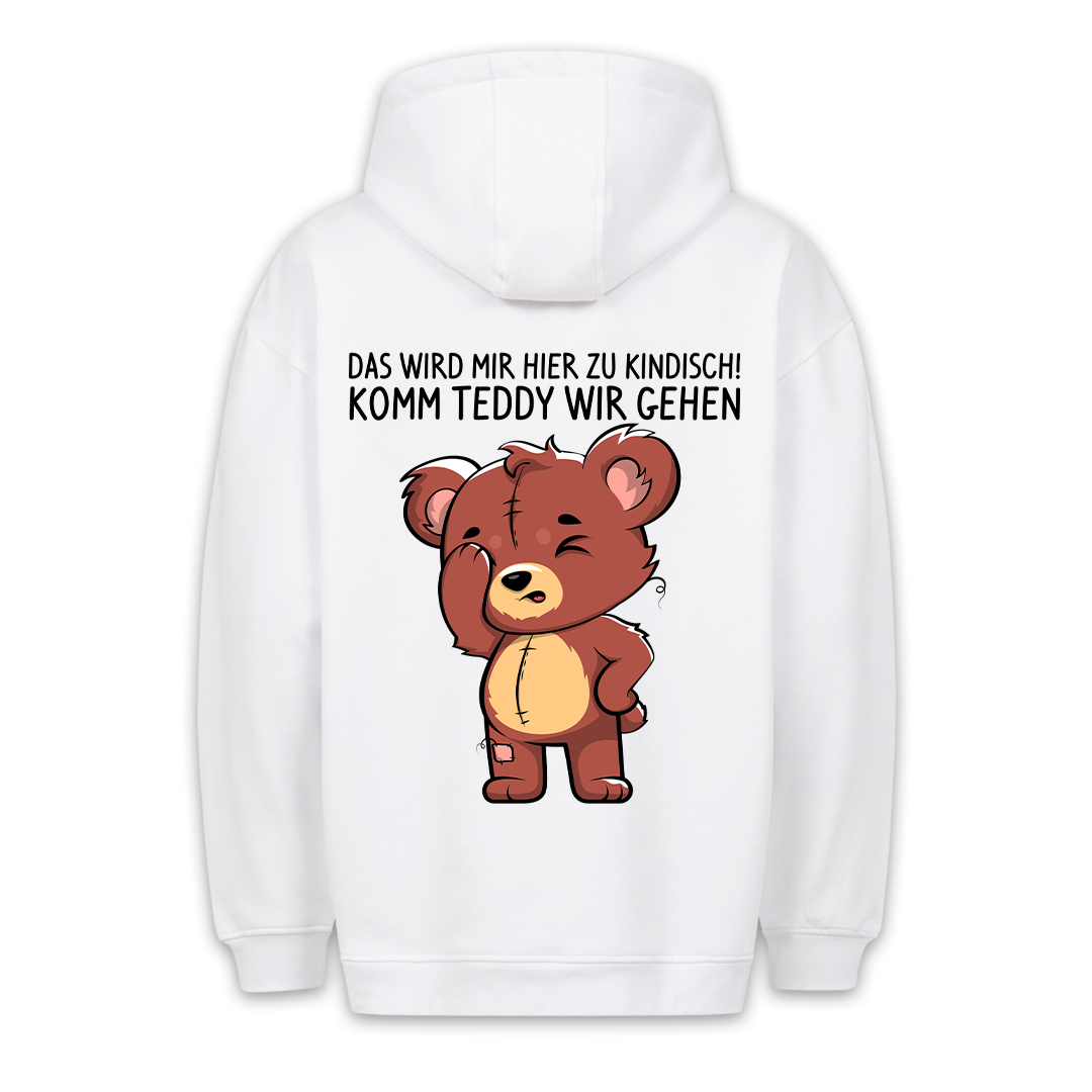 Kindisch Teddy - Premium Hoodie Unisex Rückendruck