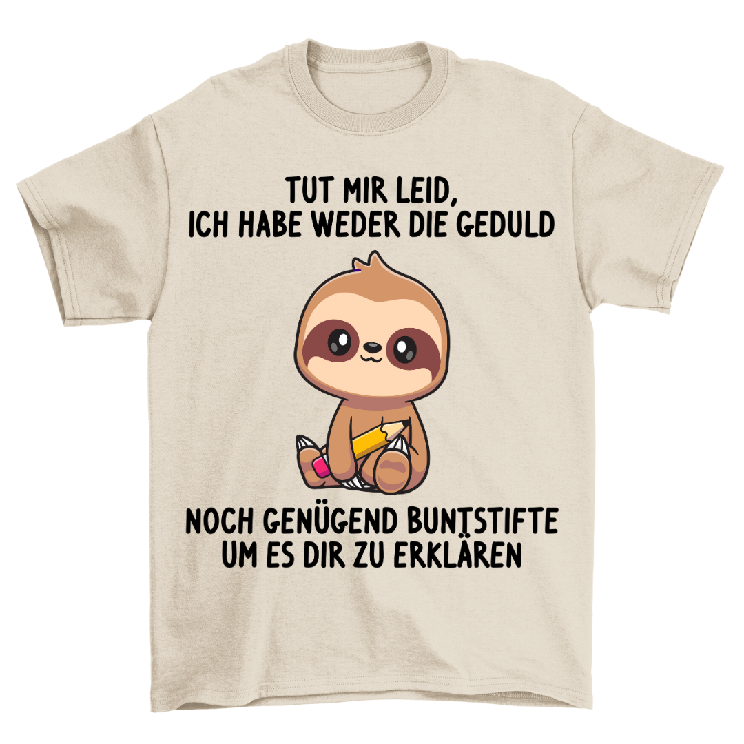 Buntstifte Faultier - Shirt Unisex