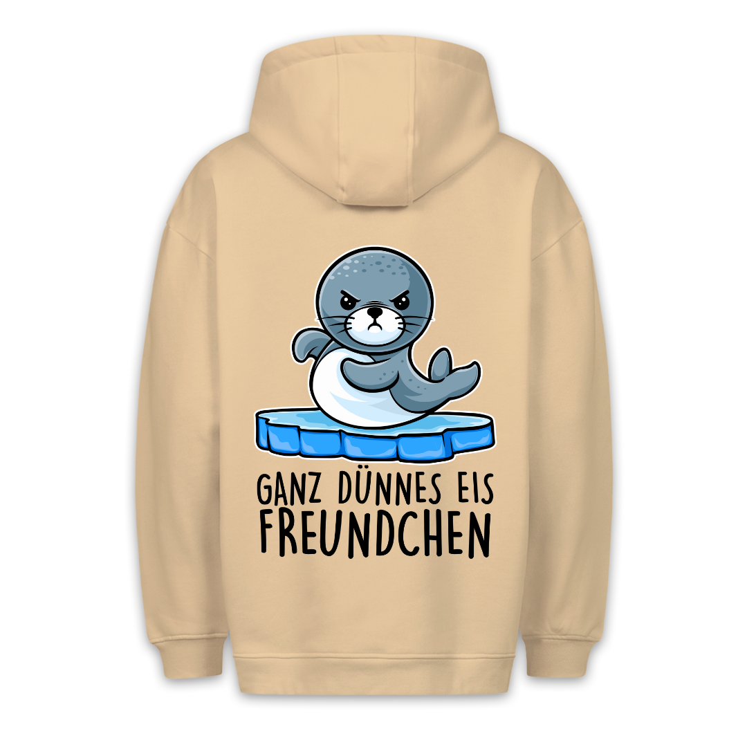 Dünnes Eis Robbe - Hoodie Unisex Rückendruck