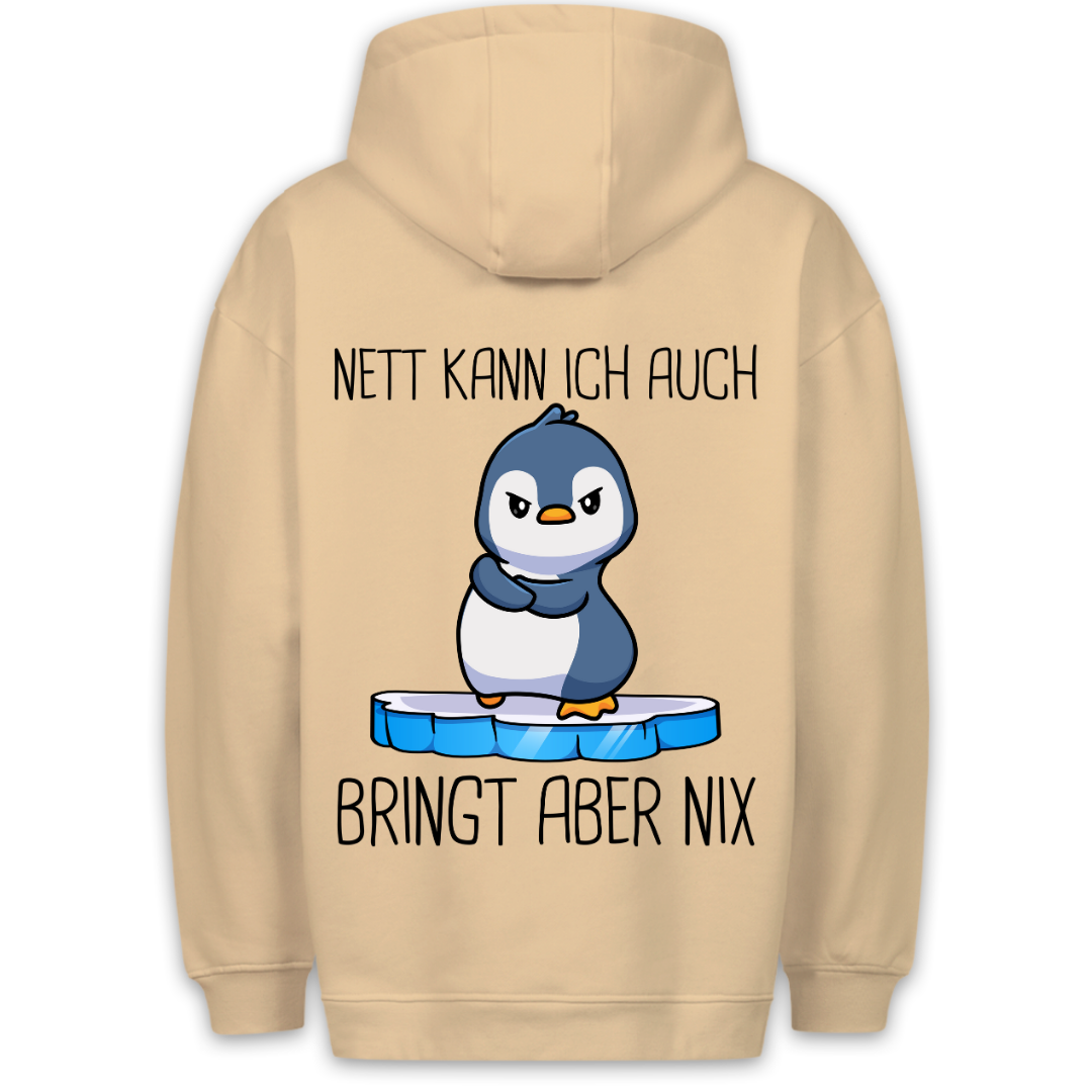 Nett Pinguin - Hoodie Rückendruck