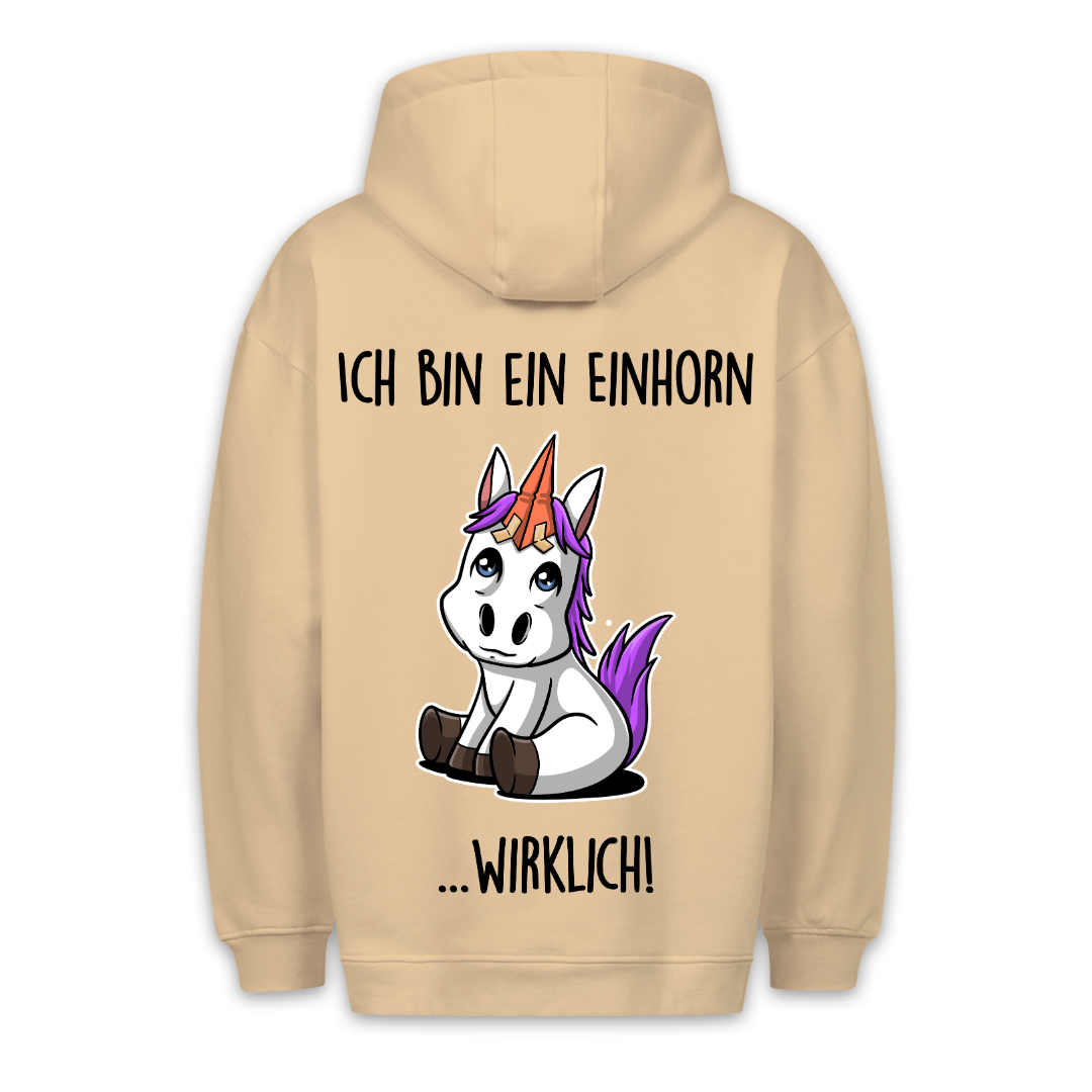 Wirklich! Ponyhorn - Hoodie Unisex Rückendruck