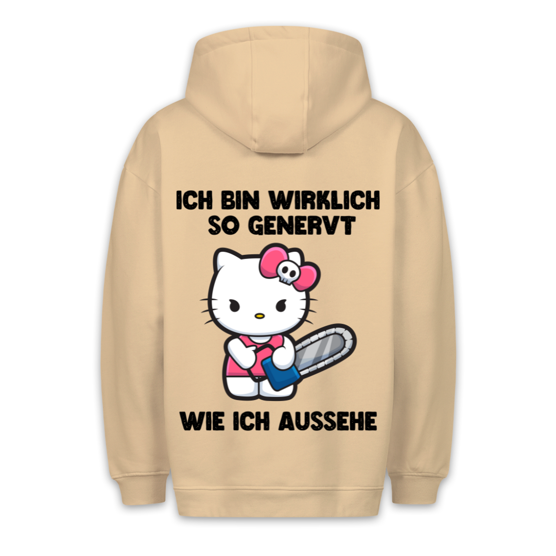 Genervt Kätzchen - Hoodie Unisex Rückendruck