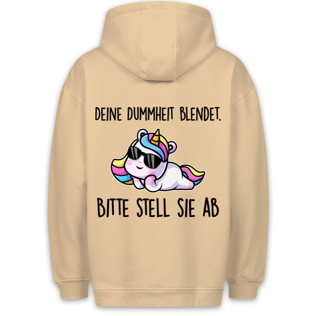 Blendet Einhorn - Hoodie Unisex Rückendruck