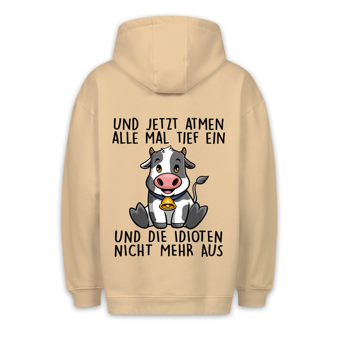 Einatmen Kuh - Hoodie Unisex Rückendruck