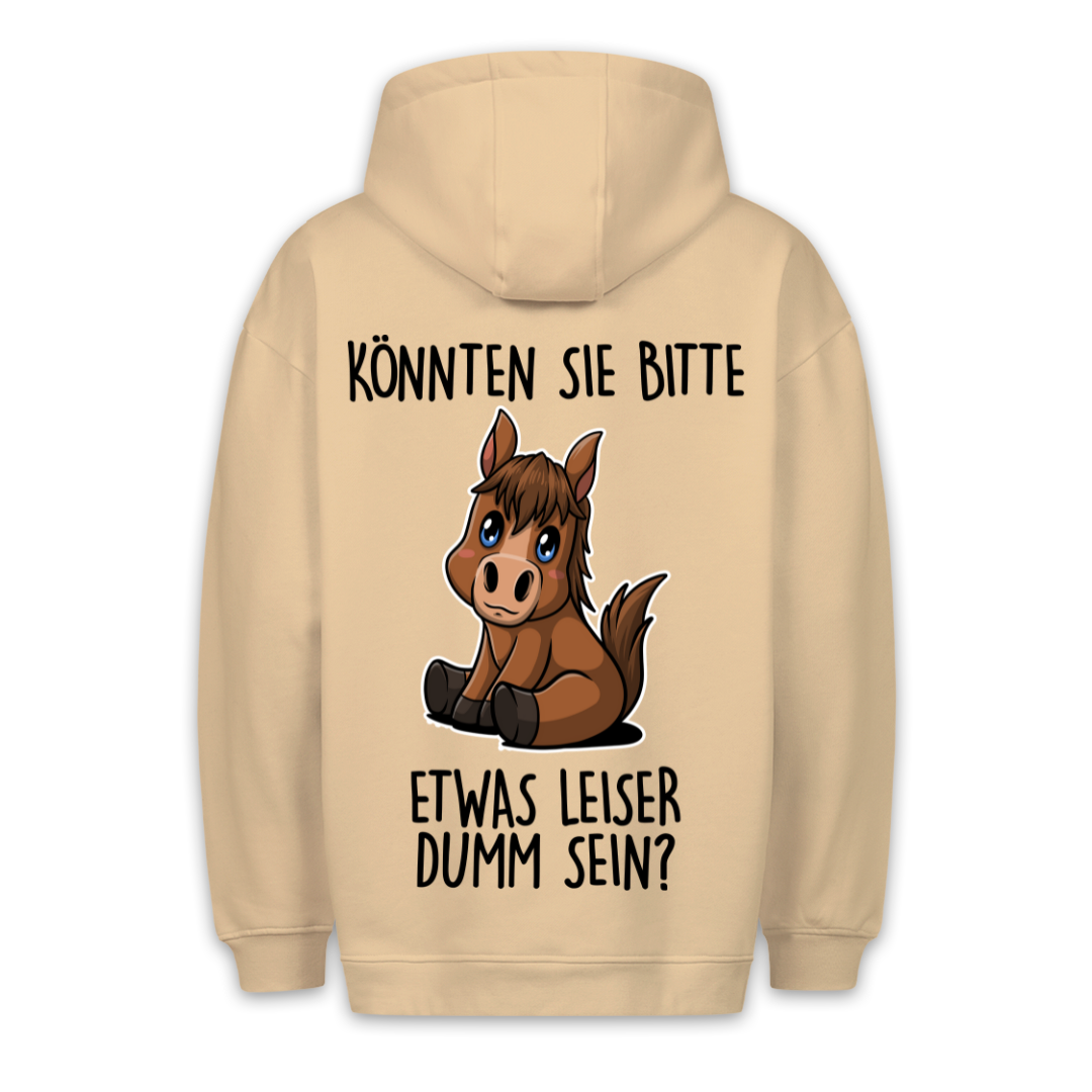 Leise Dumm Pony - Hoodie Unisex Rückendruck