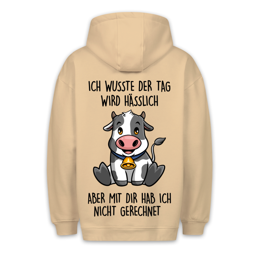 Nicht Gerechnet Kuh - Hoodie Unisex Rückendruck