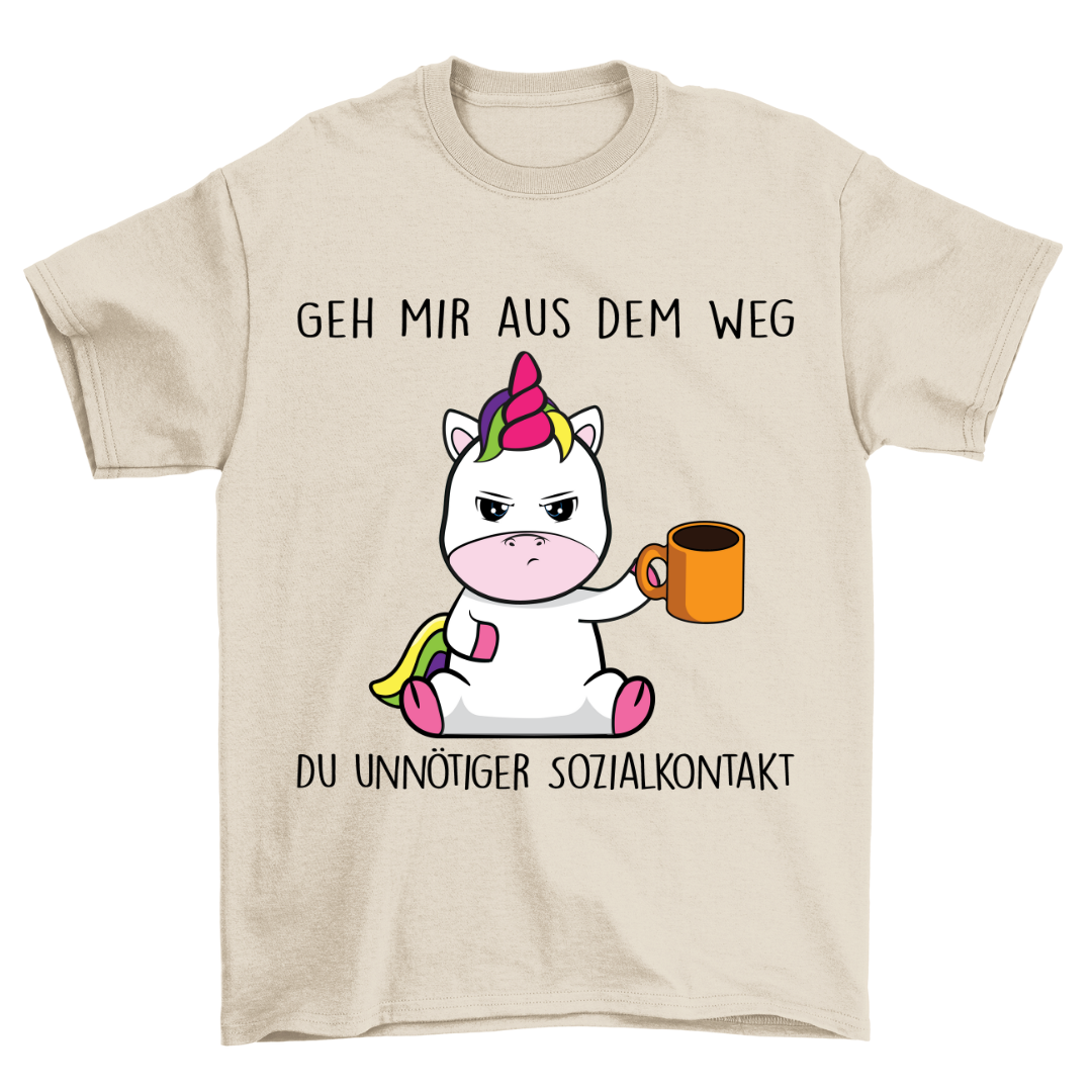 Sozialkontakt Einhorn - Shirt Unisex