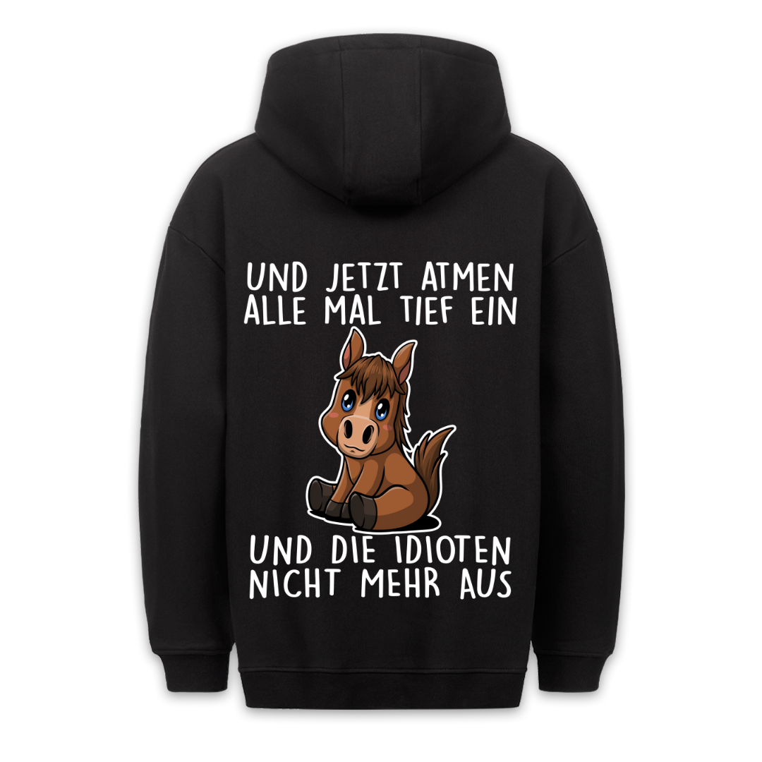 Einatmen Pony - Hoodie Unisex Rückendruck