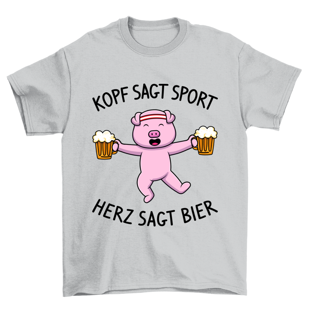 Herz Sagt Bier Schweinchen - Shirt Unisex