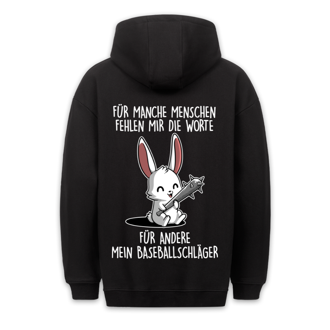 Baseballschläger Hase - Hoodie Unisex Rückendruck