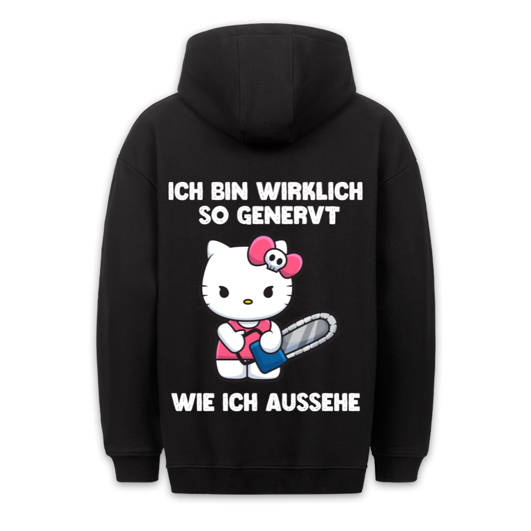 Genervt Kätzchen - Hoodie Unisex Rückendruck