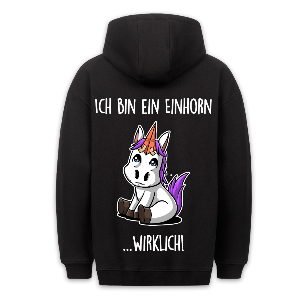 Wirklich! Ponyhorn - Hoodie Unisex Rückendruck