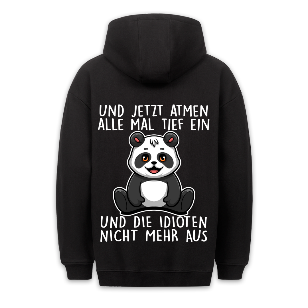 Einatmen Panda - Hoodie Unisex Rückendruck