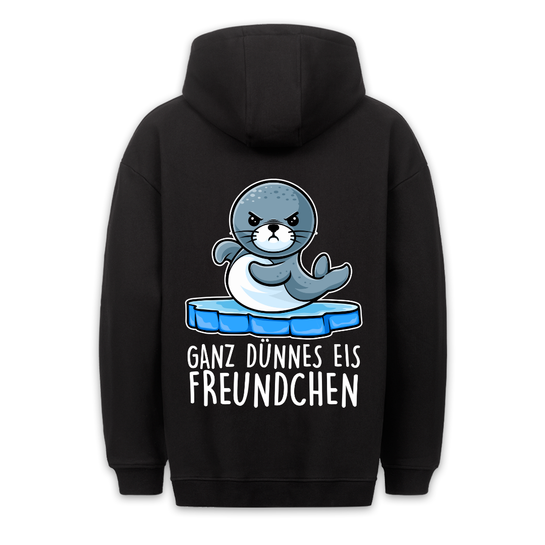 Dünnes Eis Robbe - Hoodie Unisex Rückendruck
