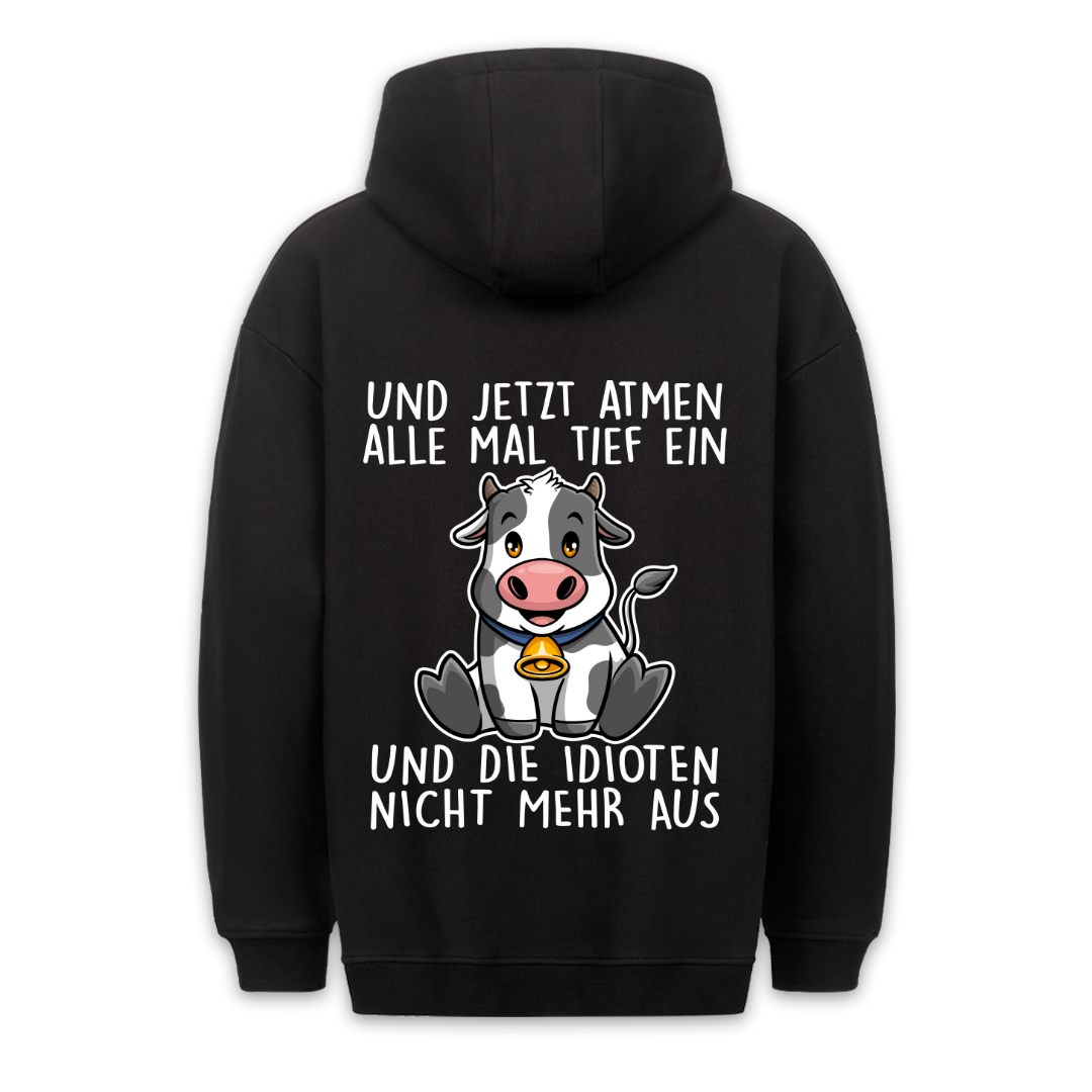 Einatmen Kuh - Hoodie Unisex Rückendruck