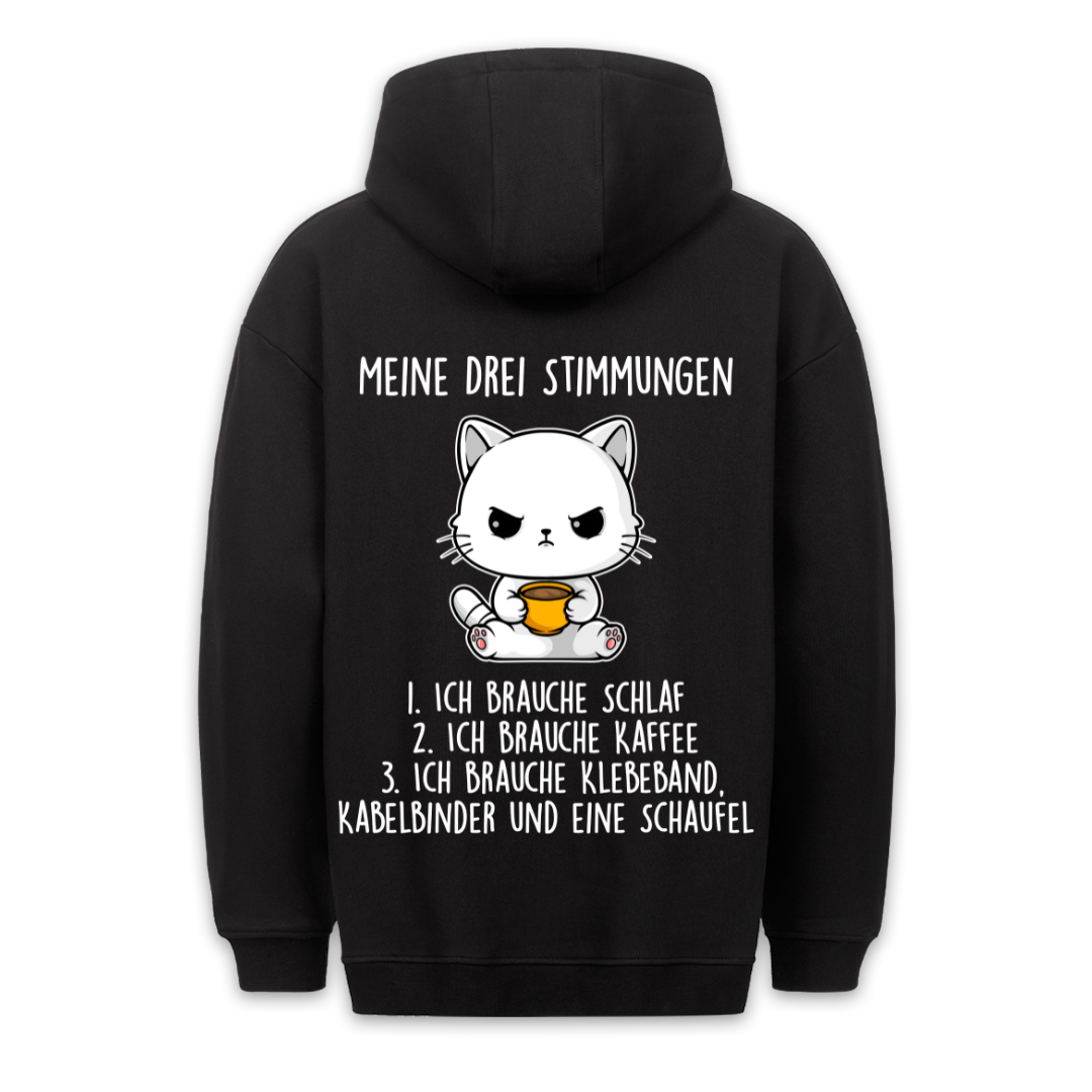 Drei Stimmungen Kätzchen - Hoodie Unisex Rückendruck